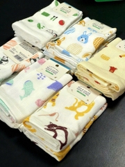 Kyowa -  Khăn Mặt Xô Siêu Thấm Hút Mẫu Gấu Trúc Organic Pile & Gauze