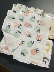 Kyowa -  Khăn Mặt Xô Siêu Thấm Hút Mẫu Gấu Trúc Organic Pile & Gauze