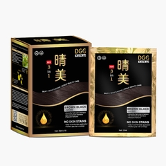 KOMI - Dầu Gội Phủ Bạc Hữu Cơ Màu Nâu Đen Hộp 10 Gói x 25ml