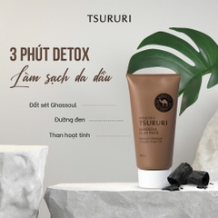 Tsururi - Mặt Nạ Thải Độc Bùn Khoáng Tsururi Ghassoul 150g (Da Dầu, Da Thường)