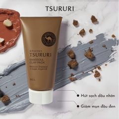 Tsururi - Mặt Nạ Thải Độc Bùn Khoáng Tsururi Ghassoul 150g (Da Dầu, Da Thường)