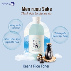 Keana - Nước Hoa Hồng Cám Gạo Dưỡng Ẩm Se Khít Lỗ Chân Lông Keana 200ml