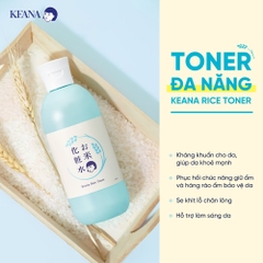 Keana - Nước Hoa Hồng Cám Gạo Dưỡng Ẩm Se Khít Lỗ Chân Lông Keana 200ml