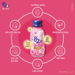 82X - Hộp 10 Chai Nước Uống Bảo Vệ Sức Khỏe 82X The Pink Collagen (Hộp 10 x 100ml)