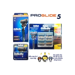 P&G - Hộp 4 Đầu Dao Cạo Thay Thế Gillette Proglide 5+1 Lưỡi Kép (Mẫu 2)