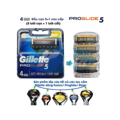 P&G - Hộp 4 Đầu Dao Cạo Thay Thế Gillette Proglide 5+1 Lưỡi Kép (Mẫu 2)