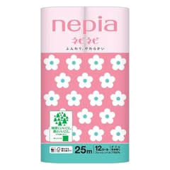 Giấy vệ sinh nepie 2 lớp màu hương hoa anh đào 12 cuộn