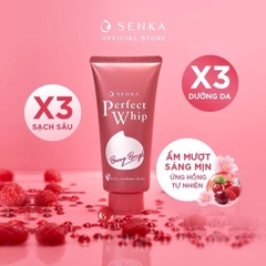 Senka - Sữa Rửa Mặt Dưỡng Da Sáng Hồng Senka Perfect Whip Berry Bright 100g