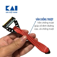 KAI - Set 3 Dao Cạo Râu KAI 5 Lưỡi Kép Cán Đỏ