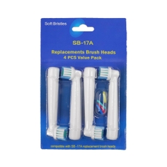 Soft Bristles - Set 4 Đầu Bàn Chải Thay Thế Bàn Chải Điện - Nylon, Mềm Mịn