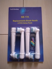 Soft Bristles - Set 4 Đầu Bàn Chải Thay Thế Bàn Chải Điện - Nylon, Mềm Mịn