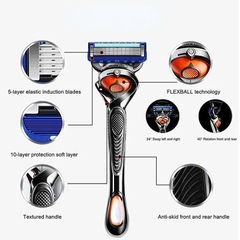 Gillette - Set 4 Lưỡi Dao Cạo Râu Gillette Fusion ProGlide Nhật Bản 5 Lưỡi Kép (Xanh)