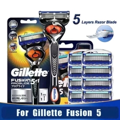 Gillette - Set 4 Lưỡi Dao Cạo Râu Gillette Fusion ProGlide Nhật Bản 5 Lưỡi Kép (Xanh)
