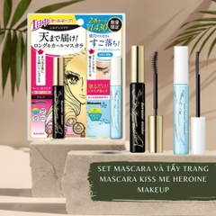 Kissme - Set Mascara Kẻ Mắt và Tẩy Trang Mascara Kiss Me Heroine