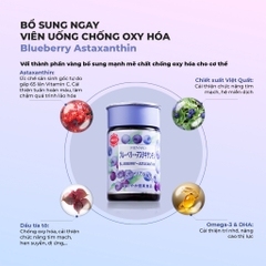 MENARD- Viên uống chống oxy hóa, bổ mắt Blueberry Astaxanthin 120 viên (40 ngày)