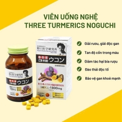Noguchi - Viên Nghệ Giải Rượu, Giải Độc Tố Gan 240 Viên 1800mg Three Turmerics Noguchi