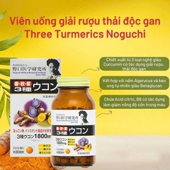 Noguchi - Viên Nghệ Giải Rượu, Giải Độc Tố Gan 240 Viên 1800mg Three Turmerics Noguchi