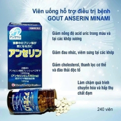 Minami - Viên Uống Hỗ Trợ Điều Trị Gout Nhật Bản Anserine Minami 240 Viên