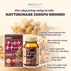 ORIHIRO - Viên Uống Hỗ Trợ Phòng Ngừa Tai Biến Natto Kinase 2000FU 60 Viên ( 20 ngày)