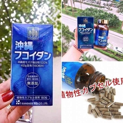 KANEHIDE - Viên tảo hỗ trợ ung thư Fucoidan Okinawa xanh 180 viên Nhật Bản