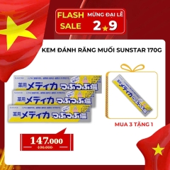 Sunstar - Combo 3 Tuýp Kem Đánh Răng Muối Nhật Bản (170g)