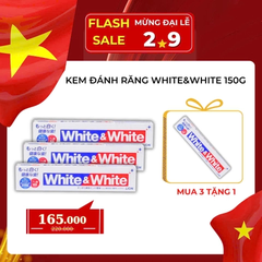 White & White Lion - Combo 3 Tuýp Kem Đánh Răng Trắng Răng 150g Nhật Bản
