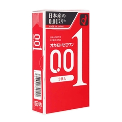 Okamoto - Bao Cao Su Siêu Mỏng Okamoto 0.01 Nhật Bản (Hộp 3 Chiếc)