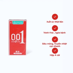 Okamoto - Bao Cao Su Siêu Mỏng Okamoto 0.01 Nhật Bản (Hộp 3 Chiếc)