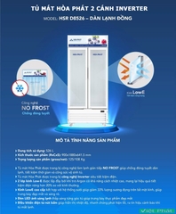 Tủ mát Hòa Phát HSR D8526 Inverter 2 cánh 526L