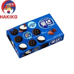 Bánh Quy Socola Đen Nhân Kem Lotte Hàn Quốc Hộp 315G 롯샌 화이트크림깜뜨