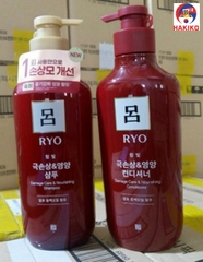 Bộ Dầu Gội Và Xả Thảo Dược Ryo Phục Hồi Tóc Hư Tổn 550Ml Hàn Quốc 극손상케어 샴푸+컨디셔너