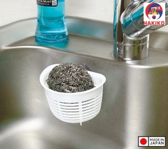 Giá Để Giẻ Rửa Bát Hình Rổ Màu Trắng Nhật Bản