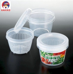 Hộp Nhựa Đựng Thực Phẩm 2 Lớp 500Ml Dáng Tròn Nakaya Nhật Bản