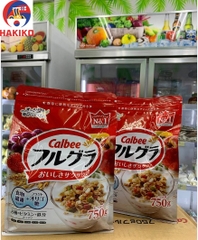 Ngũ Cốc Calbee Mix Hoa Quả Sấy Khô Nhật Bản Đủ Vị 750g Dùng Ăn Kiêng, Ăn Sáng