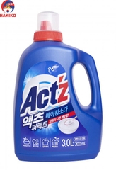 Nước giặt quần áo can Actz 3L+200ml tẩy trắng ( Baking Soda ) Hàn Quốc 베이킹소다 액체세제