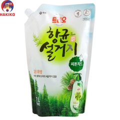 Nước rửa chén bát quả thông túi 1.2 lít Aekyung Hàn Quốc 트리오 향균 설거지