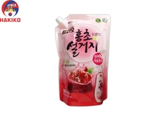Nước rửa chén bát hương lựu đỏ aekyung Hàn Quốc túi 1.2 lít 트리오 홍초 설거지