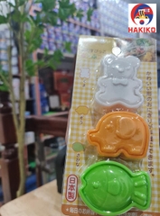 Set 3 Khuôn Tạo Hình Đồ Ăn M'Sa (Mẫu Cá, Voi, Gấu) Nhật Bản