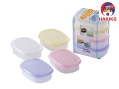 Set 4 Hộp Nhựa 80ml Nhật Bản Nắp Dẻo, Màu Sắc