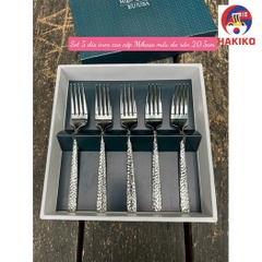 Set 5 Dĩa Inox Cao Cấp Mikasa Nhật Bản Mẫu Da Rắn (Kèm Hộp)