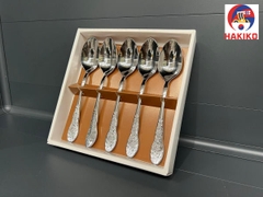 Set 5 Thìa Inox Cao Cấp In Hoa Maize Nhật Bản (Kèm Hộp)