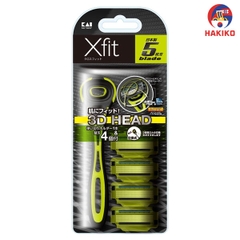 Set Dao Cạo 5 Lưỡi Kép Xfit Kai Nhật Bản(1 Thân, 4 Lưỡi Thay Thế) - Hộp Dài