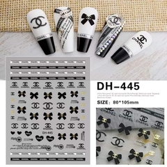 Sticker Dán Móng Nơ Channel Đen DH-445