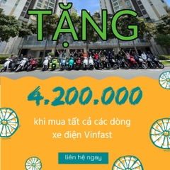 Tặng 4.200.000đ Tiền 12 Tháng Thuê Pin Cho Xe Điện Vinfast