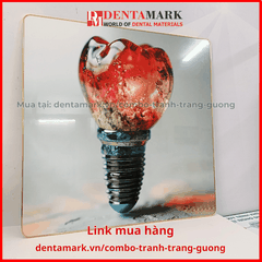 Combo tranh nha khoa tráng gương nghệ thuật siêu đẹp hình răng và ngôi nhà