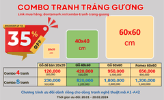 Combo tranh nha khoa tráng gương nghệ thuật siêu đẹp hình răng và ngôi nhà