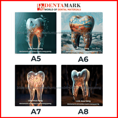 Combo tranh nha khoa tráng gương nghệ thuật siêu đẹp hình răng và ngôi nhà