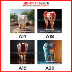 Combo tranh nha khoa tráng gương nghệ thuật siêu đẹp hình răng và ngôi nhà