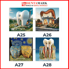 Combo tranh nha khoa tráng gương nghệ thuật siêu đẹp hình răng và ngôi nhà