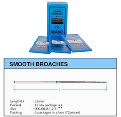 Trâm trơn Smooth Broaches Mani Nhật Bản - Hộp 72 cây